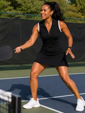Sincerely Jules Sleeveless Black Athletic Dress Size L Polyester/Spandex Blen‎